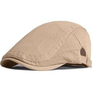 Mens cotton newsboy flat cap adjustable ivy driving golf hunting hat